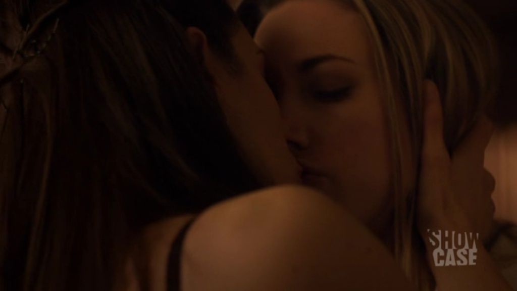 Anna Silk and Zoie Palmer Lesbian Kiss.