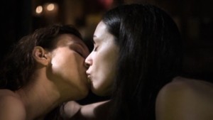Asun Ortega and Sasha Stuber, Lesbian Kiss Nude Nuns with Big Guns lesmedia