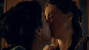 Lucy Lawless and Jaime Murray Lesbian Kiss, Spartacus Gods of the Arena Watch Online lesmedia