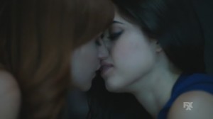 Aya Cash and Jeanine Mason Lesbian Kiss You're the Worst