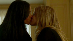 Renee and Barbara Lesbian Kiss Gotham